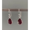 thumbnail image 1 of garnet earrings, Sterling silver earrings, January birthstone Earring, 1 of 5