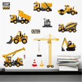 thumbnail image 2 of Calcomanías de pared con diseño de dibujos animados de construcción de ciudad para bebé, camión, coche, excavadora, pegatinas decorativas de vinilo, despegables, regalos para dormitorio infantil., 2 of 5