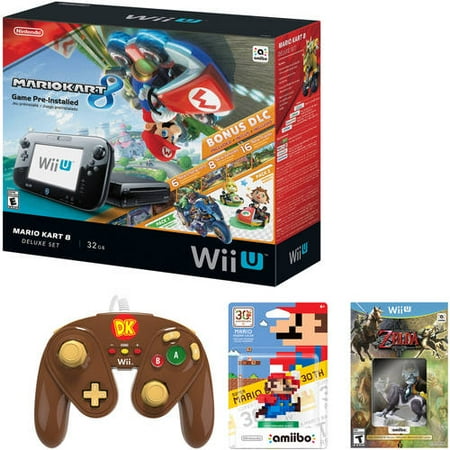 Nintendo Wii U Console Bundle with Bonus Controller, Game and amiibo