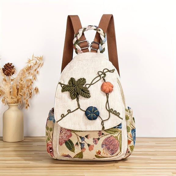 Bohemian Ethnic Style Backpack, Multi Functional Backpack, Can Be Used As A Shoulder Bag, Chest Bag, Or Single Shoulder Bag