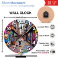 thumbnail image 3 of Colorful Graffiti Street Art Wall Clock 10-Inch Silent Wooden Wall Clock, Battery Operated (AA Batteries Not Included), Artistic Home Decor, 3 of 7