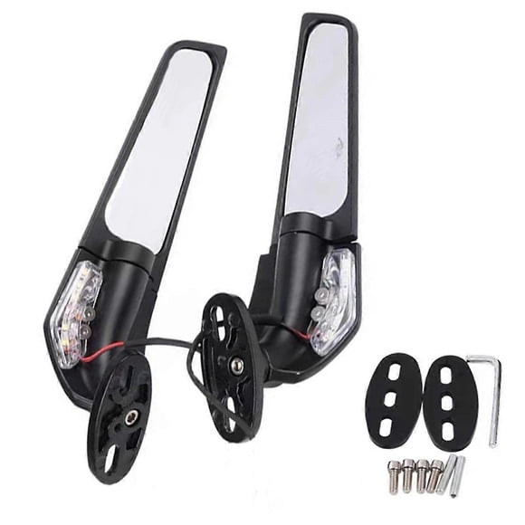 Motorcycle Rearview Mirror with Light Mirror Parts Adjustable Spoiler
