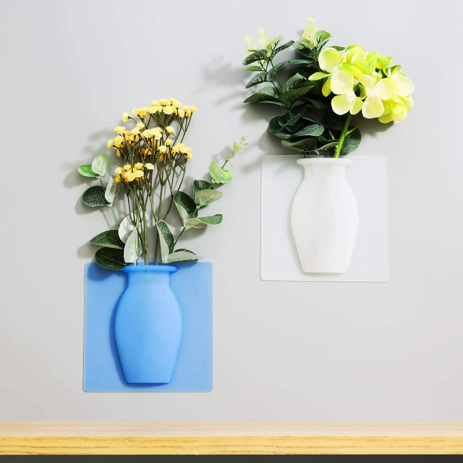 Magic Rubber Silicone Flower Vase Sticky Flower Vases Adhesive Wall Hanging Vase