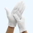 thumbnail image 2 of EeaseMX 12 pares de guantes de algodón blancos resistentes al desgaste, en una bolsa, guantes de trabajo de etiqueta (grosor medio, talla L), 2 of 8