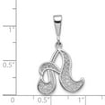 thumbnail image 3 of 14k White Gold 14KW Solid Polished Script Filigree Letter A Initial Pendant Charm, 3 of 3
