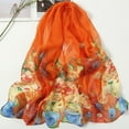 thumbnail image 1 of Nvzi Elegante bufanda cuadrada, nueva bufanda de gasa, moda de primavera, bufanda fina estampada, decoración, chal protector solar, 1 pieza (naranja), 1 of 1