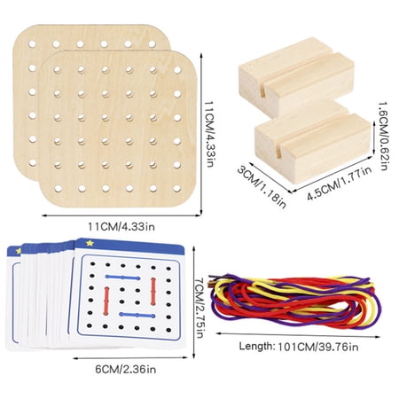 Wooden Montessori Teaching Aid Geometry Rope Threading Games Children s Early Education Thinking Training Board Educational Toys