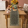 thumbnail image 2 of Sage Green Floral Boho Table Runner - 60 Inch Long Ethnic Tribe Abstract Art Flower Cotton and Linen Blended Dress Scarves Farmhouse Table Runner for Kitchen Dining, Coffee Table, 13" x 60", 2 of 8