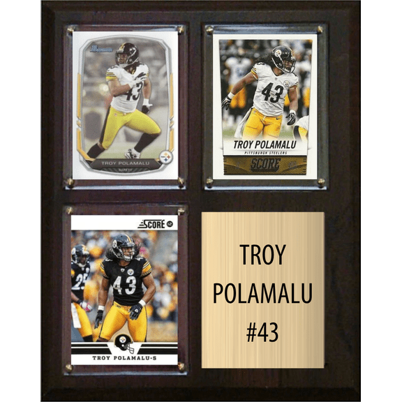Troy Polamalu Pittsburgh Steelers Hall of Fame Fan Gift Plaque 8x10 3 Cards Prizm, Donruss, Score 2024 2025 2026