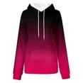 thumbnail image 4 of Hpapadks Sweatshirt for Women Fashion Casual Gradient Print Long Sleeve Loose Hooded Hoodie with Pockets Hoodies for Women Hot Pink L, 4 of 5