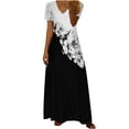 thumbnail image 2 of Robes d'Été Grande Taille pour Femmes 2024 Décontractées Col en V Imprimé Manches Courtes Économisez jusqu'à 65 %!, 2 of 6