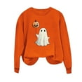 thumbnail image 5 of aohooy Halloween Tee Shirts Women Cute Funny Ghost Pumpkin Graphic Long Sleeve Shirt Fall Spooky Pullover Sweatshirts Tops Orange,L, 5 of 5