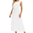 thumbnail image 5 of Maxi Dresses Sevevn Women's Fashion Casual Solid Color Tie Sleeveless Round-Neck Dress Dresses For Women 2025 Elegant Classy, 5 of 5