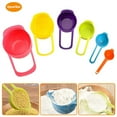 thumbnail image 5 of Tazas medidoras de colores, cuchara medidora de plástico graduada para café, té de la leche, cuchara medidora para hornear, herramientas para el hogar, 6 uds., 5 of 5