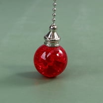 Masteelf Cracked Grain Ball Style Pendant Fan Lamp Pull Chain Home Hanging Ornament (Red)