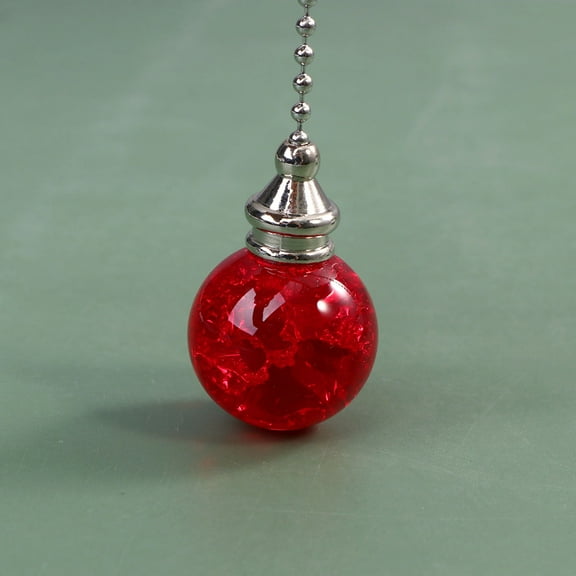 Masteelf Cracked Grain Ball Style Pendant Fan Lamp Pull Chain Home Hanging Ornament (Red)