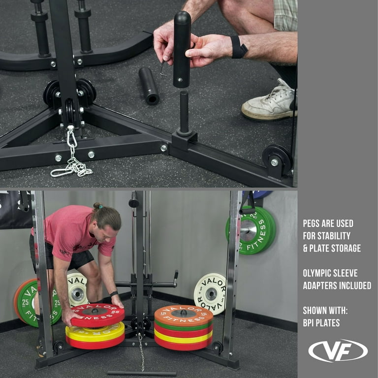 Valor Fitness Cable Crossover Machine 17 Adjustable Positions with Pull up Bars Max Weight 200 lb. Gym Pulley System