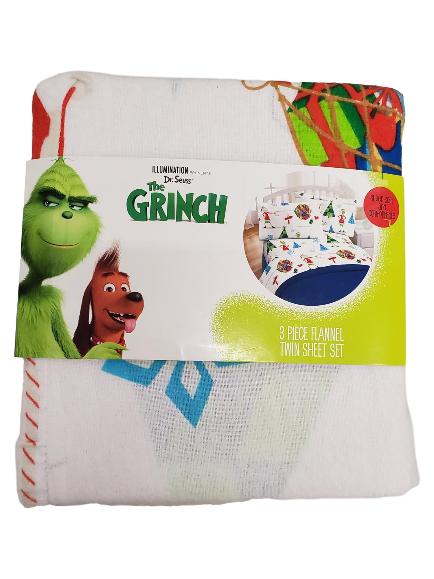 Grinch Flannel Sheet Set, Dr Seuss Twin Bed Sheets