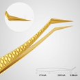 thumbnail image 2 of FEITA Diamond Grip Eyelash Extensions Tweezer Lash Precision Tweezers, Japanese Steel Dolphin-shaped & Angled Tip, False Lashes Application Tools, Gold 2Pcs, 2 of 7