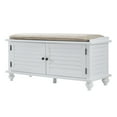 thumbnail image 3 of Weston Home Georgia Entryway Storage Bench with Cushion, White, 3 of 7
