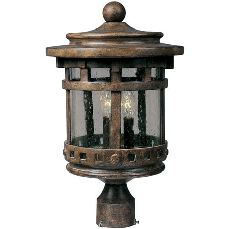 Maxim Santa Barbara DC Three Light 16-Inch Outdoor Post Light - Sienna - 3136CDSE