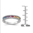 thumbnail image 2 of Primal Silver Sterling Silver Rhodium-plated Princess Colorful and Clear Cubic Zirconia Ring, 2 of 7