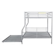 thumbnail image 4 of Bunk Bed, Save Space or Split Into 2 Beds, Metal Bunk Bed with Ladder and Safety Guardrail, Space-Saving Bunk Beds with Trundle for Teens & Adults, No Box Spring Needed, 4 of 9
