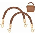 thumbnail image 1 of 2 asas para bolso de 30 cm (11,8 pulgadas), correas de cuero marrón de repuesto para bolso, correa corta para bolso de mano con hebilla dorada, 1 of 9