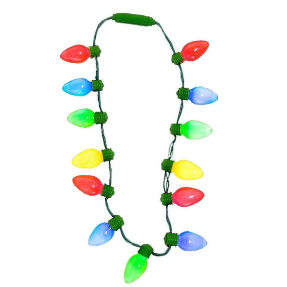 16" Large Light-up Christmas Tree Light Bulbs Necklace Costume Accessory