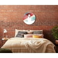thumbnail image 4 of Colorful Snowman Blue Green Red Stripes 24 inch Glass Round Wall Hanging Sign, 4 of 4