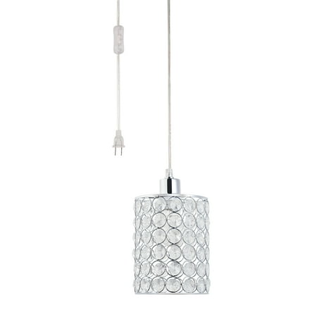 UPC 058219651421 product image for Globe Electric Angelica 1-Light Caged Crystal & Polished Chrome Cylindrical Plug | upcitemdb.com