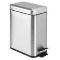 thumbnail image 1 of Bote de basura mDesign rectangular con apertura escalonada de acero inoxidable de 5 litros, 1 of 9