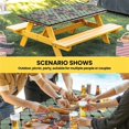 thumbnail image 6 of Farmhouse Flowers Table Cloths for 4 Foot Rectangle Tables, Ethnic Retro Abstract Pattern Lattice Patio Waterproof Elastic Fitted Tablecloths, Washable Rectangular Table Cover for Camping, 6 of 8