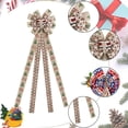 thumbnail image 3 of Decoraciones para árboles patrióticos Lazo grande Lazo de arpillera Corona patriótica Arco Adorno para árbol de fiesta para el Día de los Caídos 4 de julio Día de la Independencia Decoraciones, 3 of 7