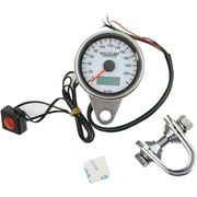 Drag Specialties 220 KM/H Programmable Mini Electronic Speedometers White Face 2.37"  2210-0327