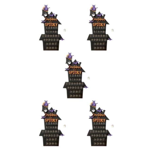 Advancent Calendario de ataúd de Halloween impecable de madera adorno de cuenta regresiva duradero y duradero para fiestas navideñas negro Type2 NO2
