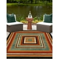thumbnail image 4 of Unique Loom Outdoor Modern Collection Area Rug - Drift (5' 3" x 8' Rectangle Multi/Black), 4 of 8