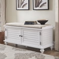 thumbnail image 6 of Weston Home Georgia Entryway Storage Bench with Cushion, White, 6 of 9