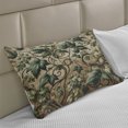 thumbnail image 2 of Ambesonne Leaf Print Knitted Quilt Pillowcover, Swirling Branches Ivy, 36"x20", Pale Brown Hunter Green, 2 of 2