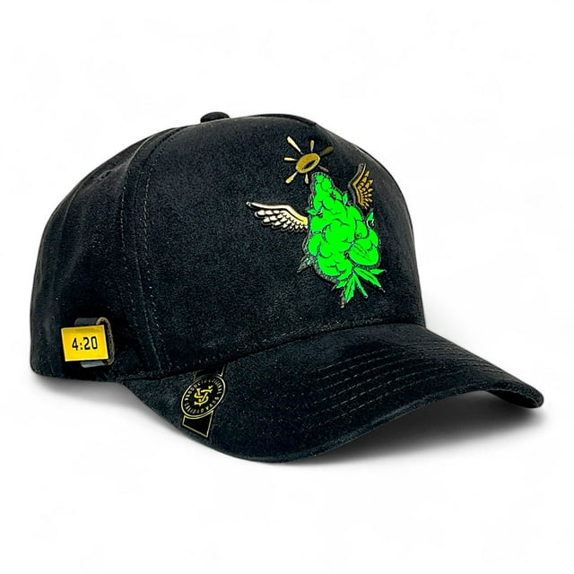 Gorra FLOR DIVINA Negra Gamuza Ajustable VAGO Style
