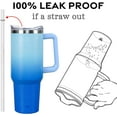 thumbnail image 5 of 40oz Tumbler with Handle and Straw Lid | Vacuum Insulated Leak Proof Tumbler | Stainless Steel Travel Mug Water Bottle Cup Keeps Cold & Hot | Blue, 5 of 6