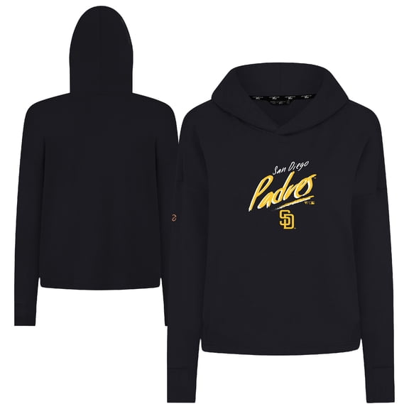 Women's Levelwear Black San Diego Padres Sweet Sizzle Tri-Blend Hoodie