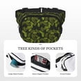 thumbnail image 5 of Honeii Tropical Palm Leaves Fern Leaf Print Square Double Layer Waist Bag,Waist Belt Bag Fashion Fanny Women and Men,For Travel Running Hiking Walking, 5 of 9