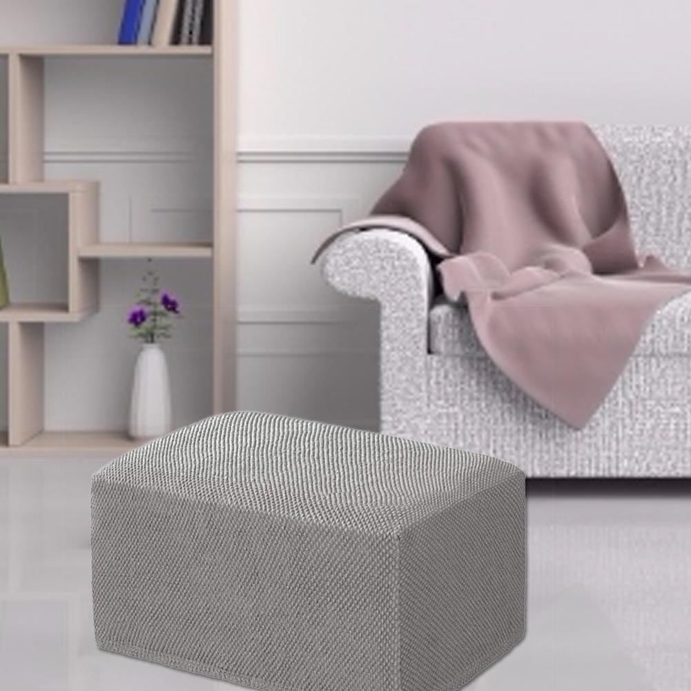 Details about   Footstool Slipcover Rectangle Footrest Protector Storage Ottoman Cover Elastic 