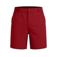 thumbnail image 4 of FRSASU Men's Solid Color Casual Work Pants with Side Pockets Length Half Shorts Pants Wine, 4 of 6
