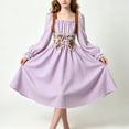 thumbnail image 3 of Girls Renaissance Corset Dress Puff Sleeve Peasant Medieval Dresses Ruffle Cute Elegant Party Outfits Purple, Size 10 Y, 3 of 7