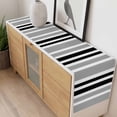 thumbnail image 4 of Black Grey Stripes Table Runner - 60 Inch Long, Kitchen Dining Table Runner Dresser Scarves, Simple Striped Lines Minimalist Modern Farmhouse Decor for Coffee Tables Wedding Party Banquet, 4 of 8