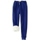 thumbnail image 1 of Pantalones deportivos Prolriy para mujer, con forro cálido, deportivos, de cintura alta, con forro polar, largos y gruesos para exteriores, de invierno, color azul XXXXXXL., 1 of 5