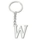 thumbnail image 1 of Cadena de llavero de letra inicial Uxcell Letra W Colgante de llavero Decoración de bolsa Mochila Plateado, 1 of 7