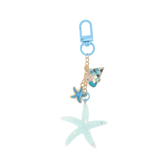Unique Bargains 1 Pc Stylish Starfish Mermaid Handbag Charm Bag Accessories 4.45″ Light Blue